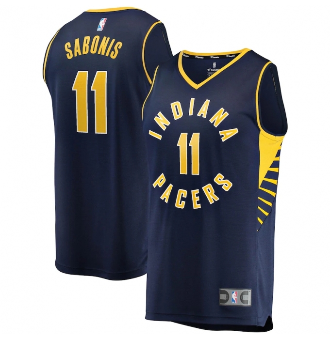 Men's Indiana Pacers #11 Domantas Sabonis Fanatics Branded Navy 2020-21 Fast Break Player Jersey