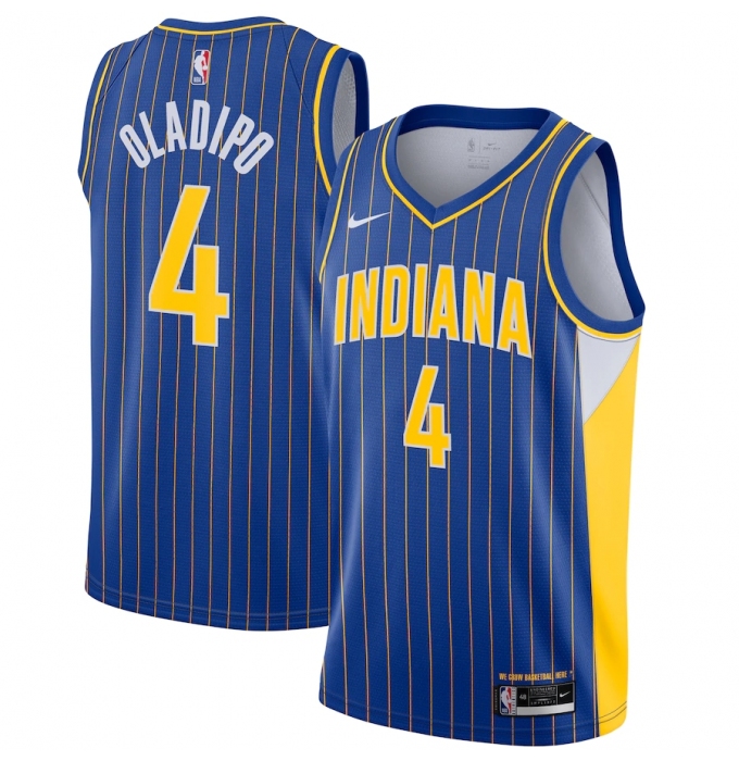 Men's Indiana Pacers #4 Victor Oladipo Nike Blue 2020-21 Swingman Player Jersey