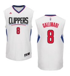 Men's Adidas Los Angeles Clippers #8 Danilo Gallinari Authentic White Home NBA Jersey