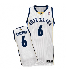 Men's Adidas Memphis Grizzlies #6 Mario Chalmers Authentic White Home NBA Jersey