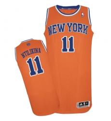 Men's Adidas New York Knicks #11 Frank Ntilikina Authentic Orange Alternate NBA Jersey