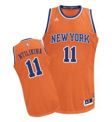 Men's Adidas New York Knicks #11 Frank Ntilikina Swingman Orange Alternate NBA Jersey