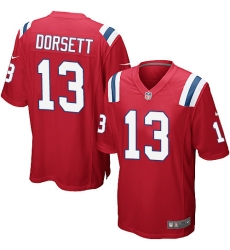 Men's Nike New England Patriots #13 Phillip Dorsett Game Red Alternate NFL Jersey
