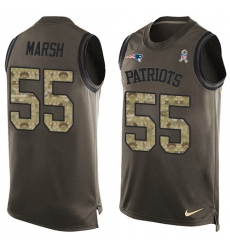 Men's Nike New England Patriots #55 Cassius Marsh Limited Green Salute to Service Tank Top NFL Jersey