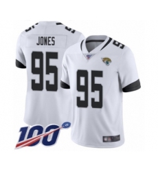 Men's Jacksonville Jaguars #95 Abry Jones White Vapor Untouchable Limited Player 100th Season Football Jersey