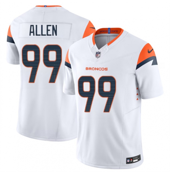 Men's Denver Broncos #99 Zach Allen White 2024 F.U.S.E. Vapor Limited Football Stitched Jersey