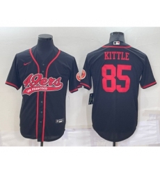 Men's San Francisco 49ers #85 George Kittle Black Stitched Cool Base Nike Baseball Jersey