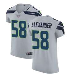 Men's Nike Seattle Seahawks #58 D.J. Alexander Grey Alternate Vapor Untouchable Elite Player NFL Jersey