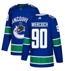 Men's Adidas Vancouver Canucks #90 Patrick Wiercioch Premier Blue Home NHL Jersey