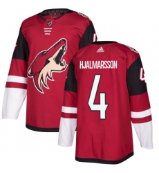 Men's Adidas Arizona Coyotes #4 Niklas Hjalmarsson Premier Burgundy Red Home NHL Jersey