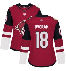 Women's Adidas Arizona Coyotes #18 Christian Dvorak Premier Burgundy Red Home NHL Jersey