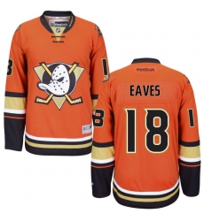 Men's Reebok Anaheim Ducks #18 Patrick Eaves Premier Orange Third NHL Jersey