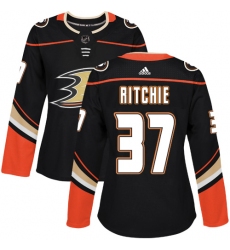 Women's Adidas Anaheim Ducks #37 Nick Ritchie Premier Black Home NHL Jersey