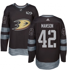 Men's Adidas Anaheim Ducks #42 Josh Manson Premier Black 1917-2017 100th Anniversary NHL Jersey