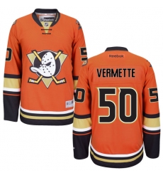 Men's Reebok Anaheim Ducks #50 Antoine Vermette Premier Orange Third NHL Jersey