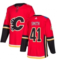 Youth Adidas Calgary Flames #41 Mike Smith Authentic Red Home NHL Jersey