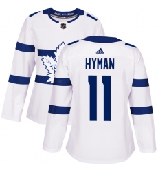 Women's Adidas Toronto Maple Leafs #11 Zach Hyman Authentic White 2018 Stadium Series NHL Jersey