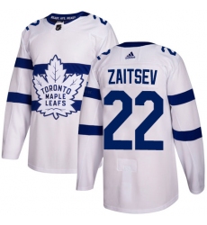 Men's Adidas Toronto Maple Leafs #22 Nikita Zaitsev Authentic White 2018 Stadium Series NHL Jersey