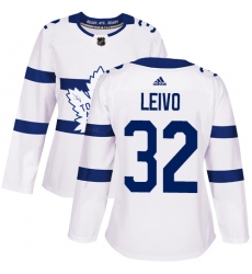 Women's Adidas Toronto Maple Leafs #32 Josh Leivo Authentic White 2018 Stadium Series NHL Jersey