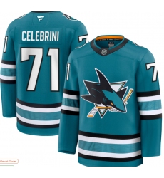 Men's San Jose Sharks #71 Macklin Celebrini Blue 2024-25 Home Stitched Hockey Jersey