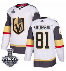 Women's Adidas Vegas Golden Knights #81 Jonathan Marchessault Authentic White Away 2018 Stanley Cup Final NHL Jersey