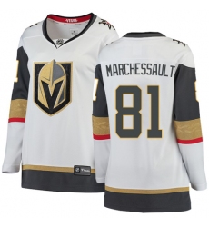 Women's Vegas Golden Knights #81 Jonathan Marchessault Authentic White Away Fanatics Branded Breakaway NHL Jersey