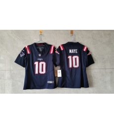 Women's New England Patriots #10 Drake Maye 2024 F.U.S.E. Navy Vapor Untouchable Limited Stitched Jersey(Run Small)