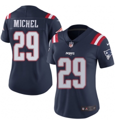 Women's Nike New England Patriots #29 Sony Michel Limited Navy Blue Rush Vapor Untouchable NFL Jersey