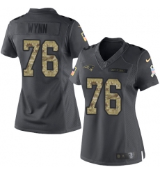 Women's Nike New England Patriots #76 Isaiah Wynn Limited Black 2016 Salute to Service NFL Jersey