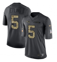 Youth Nike New England Patriots #5 Danny Etling Limited Black 2016 Salute to Service NFL Jersey