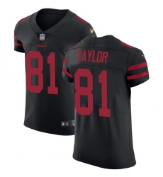 Men's Nike San Francisco 49ers #81 Trent Taylor Black Alternate Vapor Untouchable Elite Player NFL Jersey