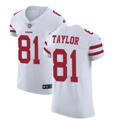 Men's Nike San Francisco 49ers #81 Trent Taylor White Vapor Untouchable Elite Player NFL Jersey