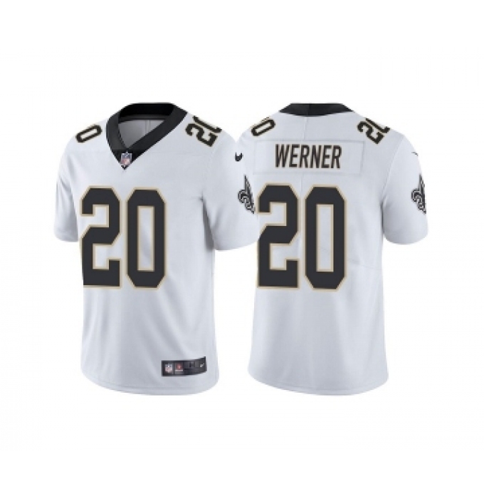 Men's New Orleans Saints #20 Pete Werner White Vapor Limited Stitched Jersey