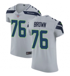 Men's Nike Seattle Seahawks #76 Duane Brown Grey Alternate Vapor Untouchable Elite Player NFL Jersey