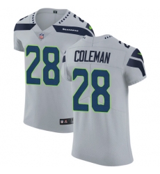 Men's Nike Seattle Seahawks #28 Justin Coleman Grey Alternate Vapor Untouchable Elite Player NFL Jersey