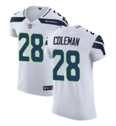 Men's Nike Seattle Seahawks #28 Justin Coleman White Vapor Untouchable Elite Player NFL Jersey