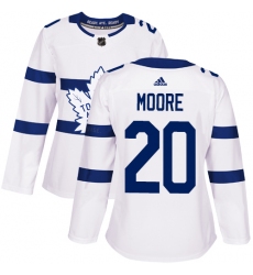 Women's Adidas Toronto Maple Leafs #20 Dominic Moore Authentic White 2018 Stadium Series NHL Jersey