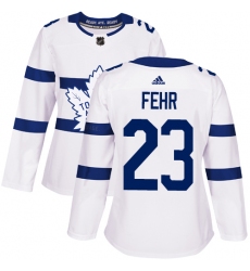 Women's Adidas Toronto Maple Leafs #23 Eric Fehr Authentic White 2018 Stadium Series NHL Jersey