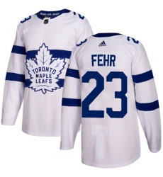 Youth Adidas Toronto Maple Leafs #23 Eric Fehr Authentic White 2018 Stadium Series NHL Jersey