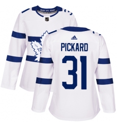 Women's Adidas Toronto Maple Leafs #31 Calvin Pickard Authentic White 2018 Stadium Series NHL Jersey