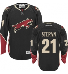 Men's Reebok Arizona Coyotes #21 Derek Stepan Premier Black Third NHL Jersey