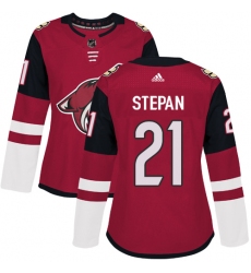 Women's Adidas Arizona Coyotes #21 Derek Stepan Premier Burgundy Red Home NHL Jersey