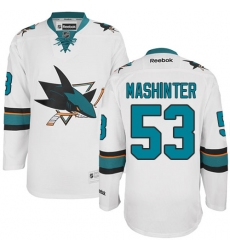 Women's Reebok San Jose Sharks #53 Brandon Mashinter Authentic White Away NHL Jersey