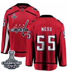 Youth Washington Capitals #55 Aaron Ness Fanatics Branded Red Home Breakaway 2018 Stanley Cup Final Champions NHL Jersey