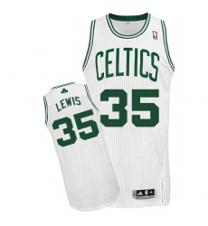 Men's Adidas Boston Celtics #35 Reggie Lewis Authentic White Home NBA Jersey