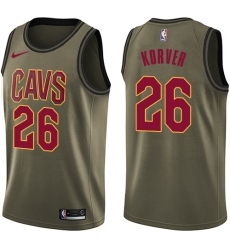 Youth Nike Cleveland Cavaliers #26 Kyle Korver Swingman Green Salute to Service NBA Jersey