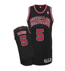 Men's Adidas Chicago Bulls #5 John Paxson Authentic Black Alternate NBA Jersey