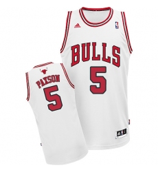 Men's Adidas Chicago Bulls #5 John Paxson Swingman White Home NBA Jersey