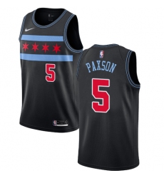 Men's Nike Chicago Bulls #5 John Paxson Swingman Black NBA Jersey - City Edition