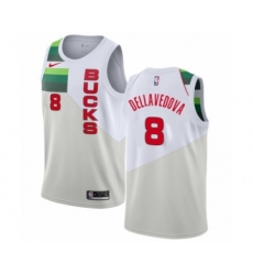 Youth Nike Milwaukee Bucks #8 Matthew Dellavedova White Swingman Jersey - Earned Edition
